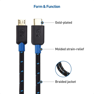 Cable Matters USB C to Micro USB Cable (Micro USB to USB-C Cable) with Braided Jacket 2M in Black