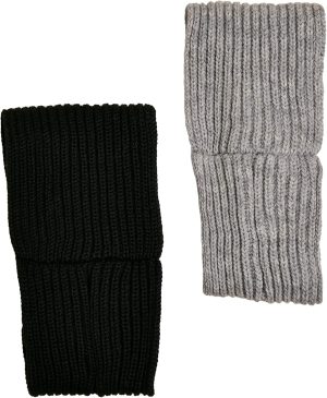 Urban Classics Knitted Headband, Black/Grey, One Size (Pack of 2)