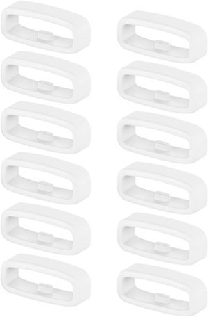 T Tersely 12 Pack 20Mm Loops Fastener Ring for Garmin Vivoactive 3 & Music Band, Forerunner 245 645/ Fitbit Versa 1 2 3 SE Lite Sense Strap, Replacement Secure Rings for Fenix 6S 5S Bands Holder Loop