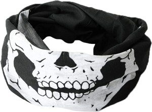 Boutique Retailer Neck Gaiter Skull Jaw Design Tube Bandana Scarf Face Cover Mask, Black/White