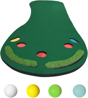 3M Golf Putting Mat W/ 4 Balls Trainning Practice Slope Artifical Grass Surface