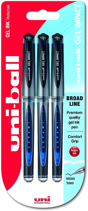 Uni-Ball UM-153 Rollerball Gel Impact Blue Ink X 12 + 1 X Exclusive Gelstick