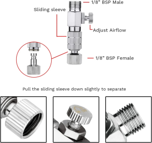 HUBEST 14Pcs Multi-Size Airbrush Adapter Set, Airbrush Quick Release Disconnect Couplers, Airbrush Adapter Kit Fitting Connector Kit for Air Compressor, Airbrush Hose