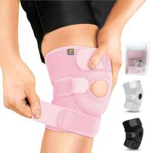 Bracoo KS10 Knee Support, Open-Patella Stabiliser & Fully-Adjustable Neoprene Brace – Arthritic Pain Relief, Sports Injury Rehabilitation & Protection against Reinjury