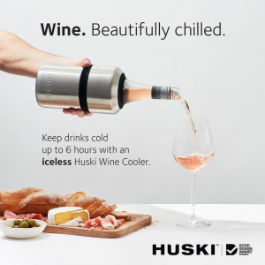 Huski Wine Cooler | Premium Iceless Wine Chiller | Keeps Wine Cold up to 6 Hours | Award Winning Design | New Wine Accessory | Fits Some Champagne Bottles | Perfect Gift for Wine Lovers (Champagne)