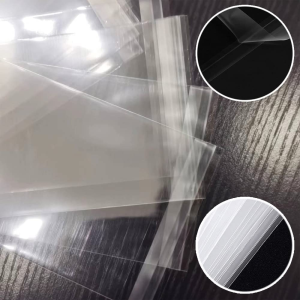 200Pcs Clear Cookie Bags, Betterjonny 3.93X5.12+0.79In Self Adhesive Plastic Bags Gift Biscuit Bakery Bags for Cookie Cake Chocolate Candy Bakery Part