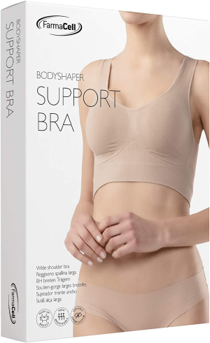 Farmacell Bodyshaper 618 – Elastic Push-Up Bra Wide Shoulder Top Band with Breast Support Effect