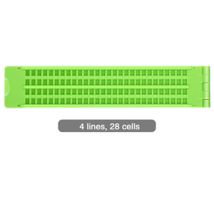 4 Lines 28 Cells Braille Slate Braille Writing Slate Plastic Braille Slate Kit, Green