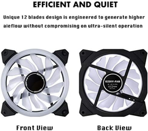 EZDIY-FAB 120Mm PWM White Single Ring Fan, White LED PWM Case Fan for PC Case, High Airflow Quiet and Radiators(4-Pin) – 3 Pack