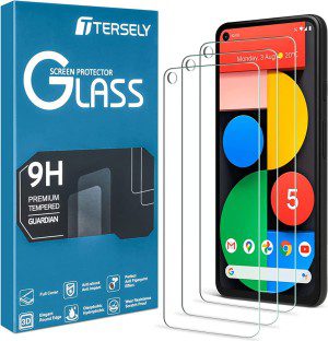 T Tersely [3-Pack] Screen Protector for Google Pixel 5, (Case Friendly) Anti-Scratch Anti-Bubble Tempered Glass Clear HD Screen Protector for Google Pixel 5