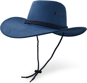 Ultrakey Cowboy Hat, Sun Hat Faux Felt Leather Suede Travel Cap Western Hat Outdoor Sun Protect