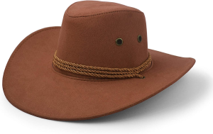 Ultrakey Cowboy Hat, Sun Hat Faux Felt Leather Suede Travel Cap Western Hat Outdoor Sun Protect