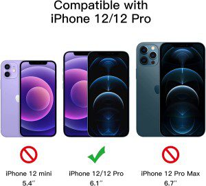 Jetech Privacy Full Coverage Screen Protector for Iphone 12/12 Pro 6.1-Inch, Anti-Spy Tempered Glass Film, Edge to Edge Protection Case-Friendly, 2-Pack