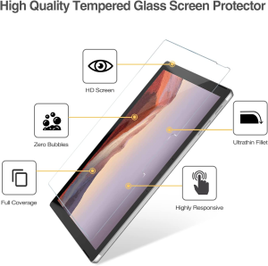 2 Pack Procase Screen Protector for 12.3 Inch Surface Pro 7 plus 7 6 5 4, Ultra Clear Thin Touch Sensitivity Tempered Glass Screen Film Guard for Surface Pro 7 Plus/ 7/6/ 5/4