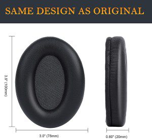 SOULWIT® Professional Earpads Cushions Replacement for Sony WH-1000XM3 (WH1000XM3) Over-Ear Headphones, Ear Pads with Softer Protein Leather, Noise Isolation Memory Foam, Added Thickness (Black)