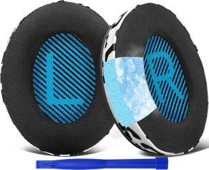 Solowit Professional Cooling-Gel Earpads Cushions for Bose Headphones, Replacement Ear Pads for Bose Quietcomfort 15 QC15 QC25 QC2 Qc35/Ae2 Ae2I Ae2W/Soundtrue & Soundlink Around-Ear & Around-Ear II (Blue&Black)