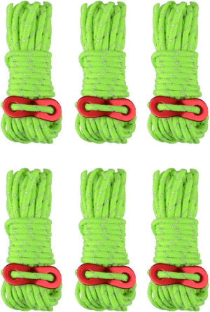 TRIWONDER Reflective Nylon Cord with Rope Adjusters, Tent Guyline Paracord Camping Rope for Tent, Tarp, Outdoor Packaging