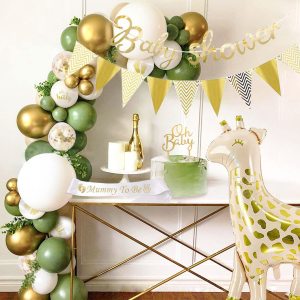 Jevenis Oh Baby Decorations Baby Shower Decorations Gender Reveal Sage Green Balloons Garland Baby Shower Banner Mommy to Be Sash Cake Decoration Giraffe Balloon Jungle Balloons