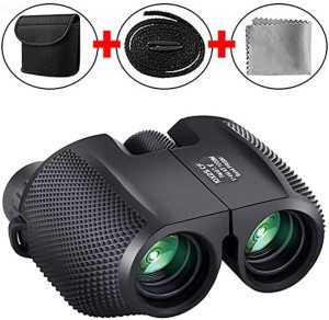 Foldable Waterproof BAK-4 Binoculars 10 X 25 Prism Hunts Birding Telescope Scope Light for Hunting, Bird Watching,Hiking,Camping and Concert