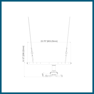 Qualgear Pro-Av QG-KIT-S2-3IN-W Projector Mount Kit Accessory Suspended Ceiling 2’X2′ Adapter, White