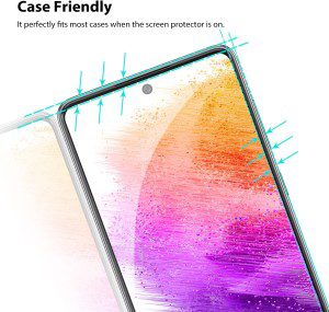 ZUSLAB Galaxy A73 5G Screen Protector Tempered Glass Case Friendly 9H Hardness for Samsung – Clear