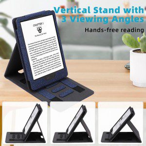 WALNEW Flip Case for All-New Kindle 11Th Generation (2022 Released) – Two Hand Straps PU Leather Vertical Multi-Viewing Stand Cover with Auto Wake/Sleep Fits Kindle 11Th Generation 2022