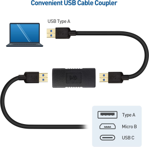 Cable Matters 2-Pack USB 3.0 Coupler USB Female to Female Adapter Gender Changer