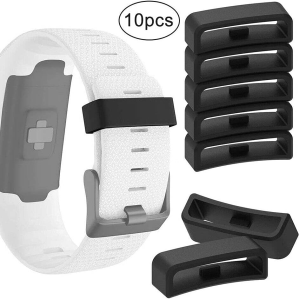 T Tersely (10 Pack) 22Mm Watch Band Strap Loops Fastener Ring for Garmin Forerunner 945/935/630/235/735Xt/Fenix 5 Bands Silicone Holder Loop with 2Pcs Removable Tool, Replacement Secure Rings