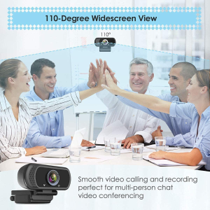 Webcam HD Jfmshop 1080P Web Camera, USB PC Computer Webcam with Microphone, Laptop Desktop Full HD Camera Video Webcam 110 Degree Widescreen, Pro Streaming Webcam for Recording, Calling, Conferencing, Gaming (D10)