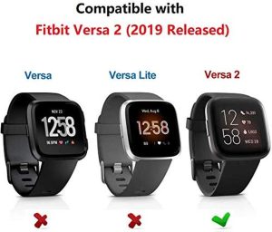 T Tersely Screen Protector for Fitbit Versa 2, (3 Pack) Fitbit Versa 9H Hardness Tempered Glass Screen Protector Saver Film Guard for Fitbit Versa 2 Watch (2019 Released)