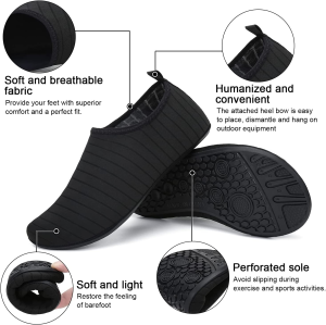 MECOS Water Shoes for Men Quick-Dry Aqua Socks Shoes, Barefoot Quick-Dry Aqua Water Socks Slip-On Swim Beach Shoes for Snorkeling Surfing Kayaking Beach Walking Yoga