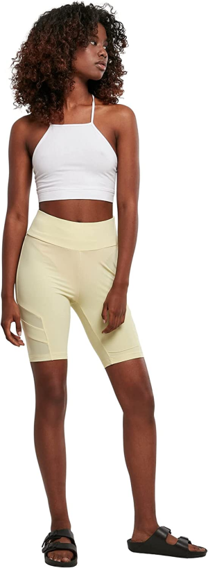 Urban Classics Women’S Ladies High Waist Tech Mesh Cycle Shorts Yoga