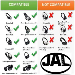 Jalpolat® Replacement Ear Pads Cushions for Bose Quiet Comfort 35 (QC35), Quietcomfort 35 II (QC35 II) Headphones, – Earpads Compatible with QC35 & 35 Ii / QC45 / QC25 / QC15 / QC2 / AE2 / Ae2I / AE2W / Soundlink & Soundtrue – Comfortable Memory Foam, Soft & Long Lasting (Khaki)