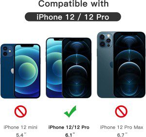 Jetech Full Coverage Screen Protector for Iphone 12/12 Pro 6.1-Inch, 9H Tempered Glass Film Case-Friendly, HD Clear, 3-Pack