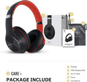 DOQAUS Wireless Headphones over Ear, 52 Hrs Playtime Bluetooth Headphones with 3 EQ Modes, Soft Memory Protein Earpads, Foldable Wireless Wired Headphones with Mic for Home Office Cellphone PC Tablet