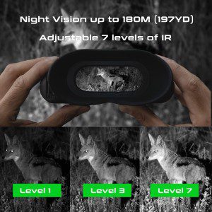 Grey Bear Night Vision Star I Infrared Binocular I Night Vision 180M I 9X Magnification I Digital Widescreen I Photo & Video Function