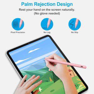 Stylus Pen for Ipad, 2X Fast Charge Active Pencil with Palm Rejection, Tilt Function, Compatible with 2018-2023 Apple Ipad Pro 11&12.9 Inch, Ipad 6/7/8/9/10, Ipad Air 3/4/5, Ipad Mini 5/6