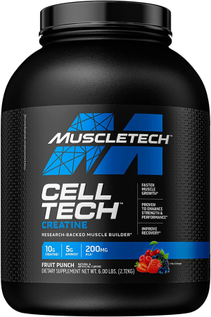 Creatine Monohydrate Powder | Muscletech Cell-Tech Creatine Powder | Post Workout Drink | Creatine Supplements for Men & Women | Fruit Punch, 2.72 Kg (56 Servings)