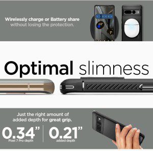 SPIGEN Rugged Armor Case Designed for Google Pixel 7 Pro (2022) Resilient Ultra Soft Cover – Black