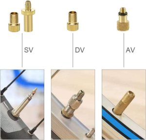 Bicycle Presta Schrader Valve Adaptor, 16PCS Brass Bike Pump Adapters, Ball Pump Needle, Balloon Inflatable Toys Nozzle Inflator Adapter, Air Pump Accessories for Standard Pump or Air Compressor