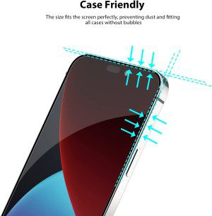 [2 Pack] ZUSLAB Screen Protector for Iphone 14 Pro Max Tempered Glass Film Case Friendly 9H Hardness with Installation Alignment Frame for Apple – Black