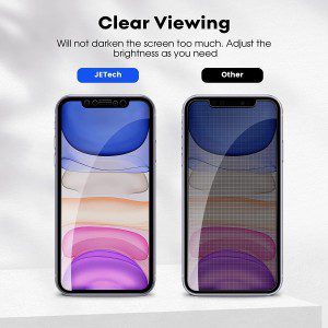 Jetech 4 Way 360° Privacy Screen Protector for Iphone 11/Iphone XR 6.1-Inch, Anti-Spy Full Coverage Tempered Glass Film with Easy Installation Tool, 2-Pack