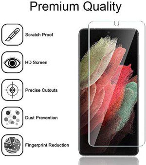 T Tersely [2 Pack] Screen Protector for Samsung Galaxy S21 Ultra 5G, Full Cover HYDROGEL Aqua Screen Protector Curved for Samsung Galaxy S21 Ultra (6.8 Inch) [Fingerprint Unlock]