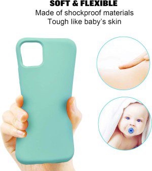 ZUSLAB Iphone 11 Pro Case, Liquid Silicone Anti-Scratch Gel Rubber Shockproof Full Protection Soft Microfiber Lining Cover for Apple (2019) – Mint