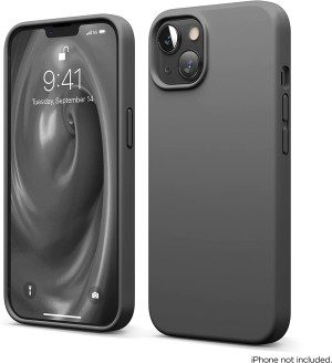 Elago Liquid Silicone Case Compatible with Iphone 13 Case (6.1″), Premium Silicone, Full Body Protection – 3 Layer Shockproof Phone Cover, Anti-Scratch Soft Microfiber Lining (Dark Grey)