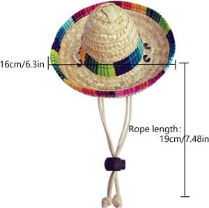 AWOCAN Pet Straw Hat Funny Mexican Sombrero Cap Party Decorations for Birthday for Small Pets/Puppy/Cat