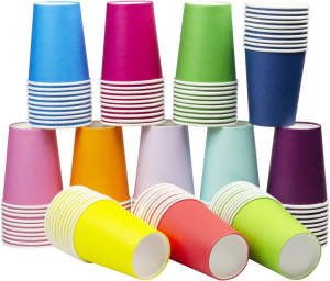 Yuxitia 120Pcs 12 Color DIY Paper Cups, Multicolor Paper Cups for Wedding Party Picnic BBQ Travel and Event (8 Ounce,120 Count)…