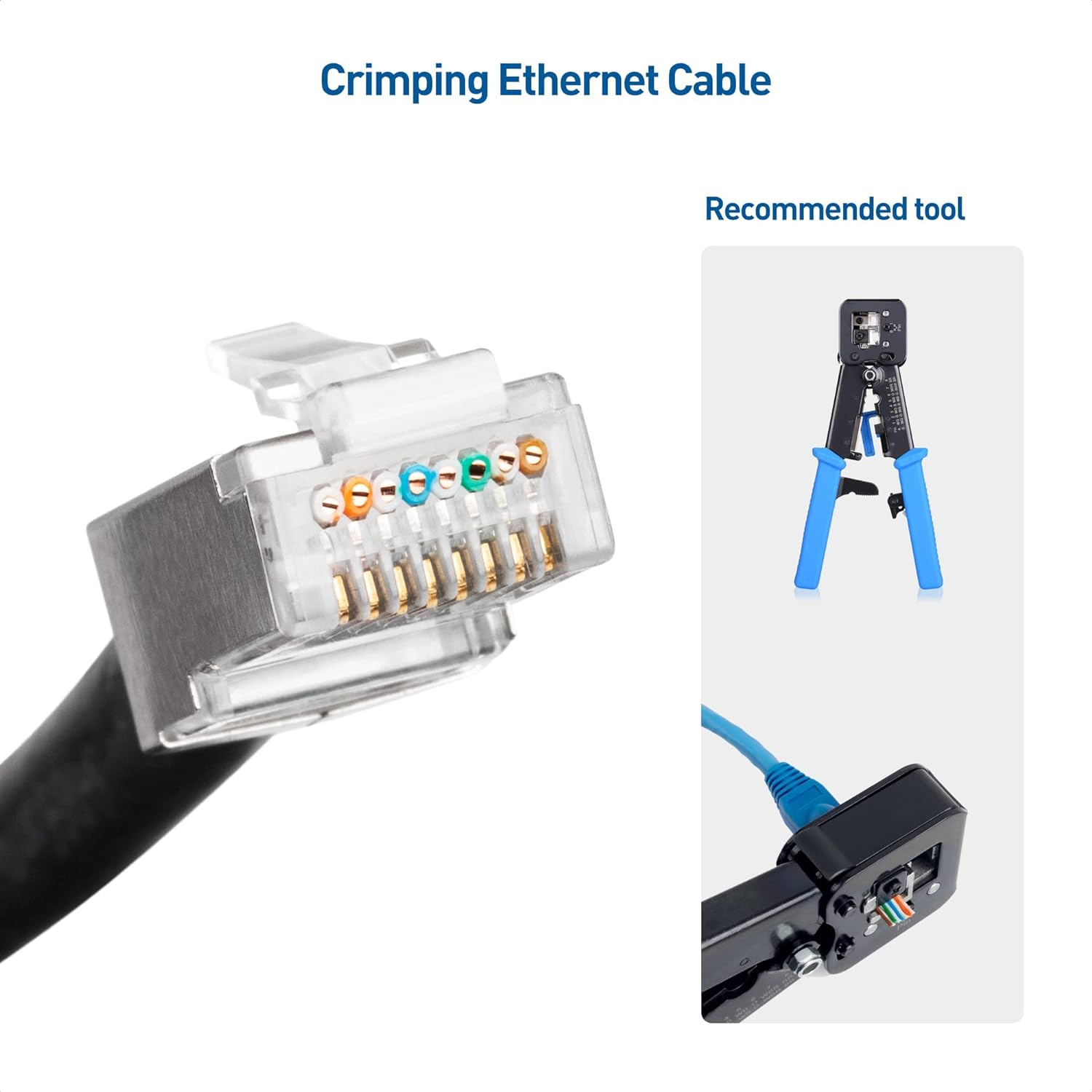 Metal Shielded (FTP) RJ45 Connectors rated for stranded & solid