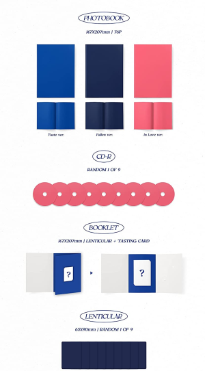 Twice Taste of Love 10Th Mini Album Fallen Version Cd+76P Photobook+Booklet+1P Lenticular+1P Tasting Card+1P Coaster+5P Photocard+Message Photocard Set+Tracking Kpop Sealed