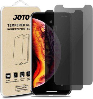 (2-Pack) JOTO Privacy Screen Protector for Iphone 11 Pro Max/Iphone Xs Max, Anti-Spying Tempered Glass Screen Film Guard for 6.5″ Apple Iphone 11 Pro Max 2019, Iphone Xs Max 2018